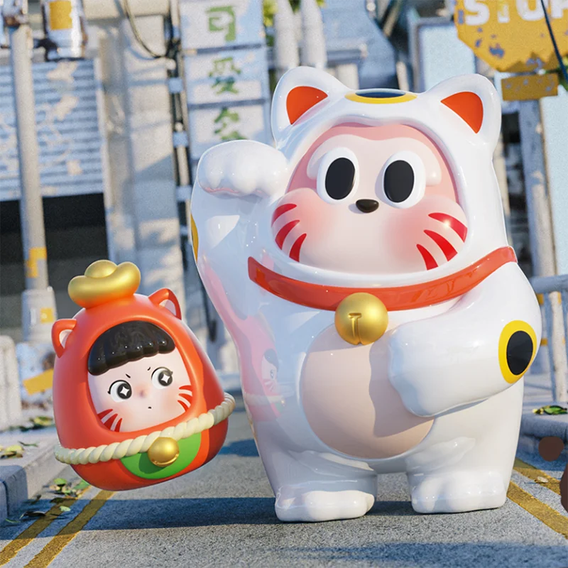 Скрытый WOOO THE SLLO X ROBAO Dharma счастливая кошка коллекционные игрушки орнаменты каваи