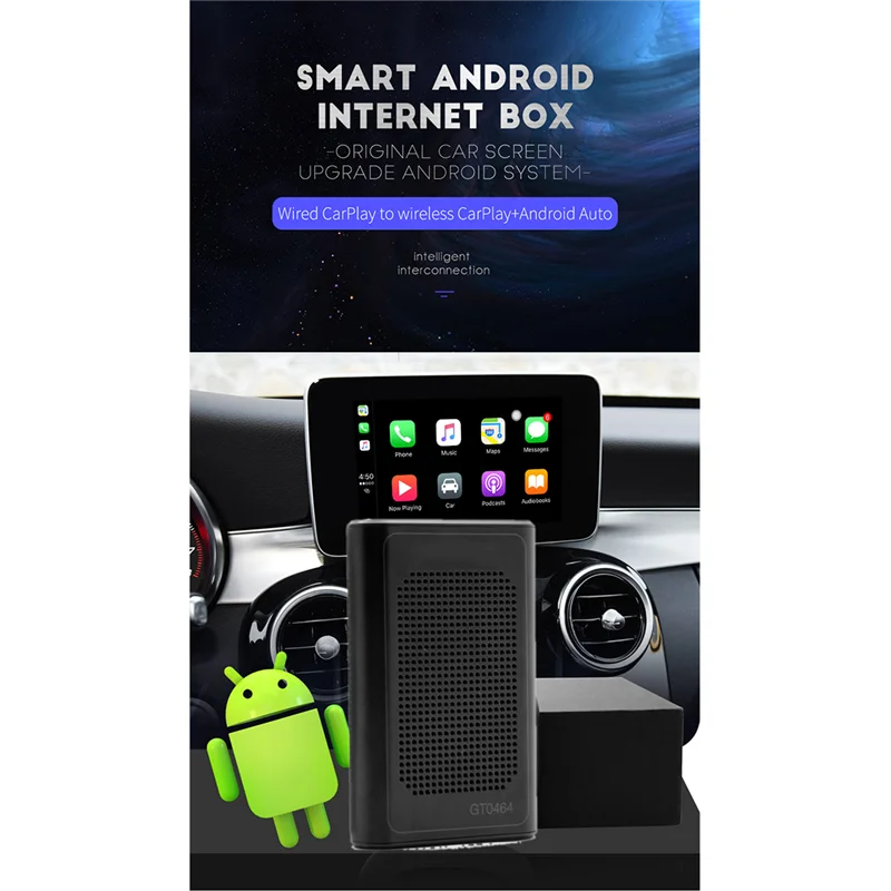 

Беспроводная Android 10,0 CarPlay Ai Box 8-ядерный 4 + 64G мультимедийный плеер, автомобильная интеллектуальная система, GPS-навигация, версия EA