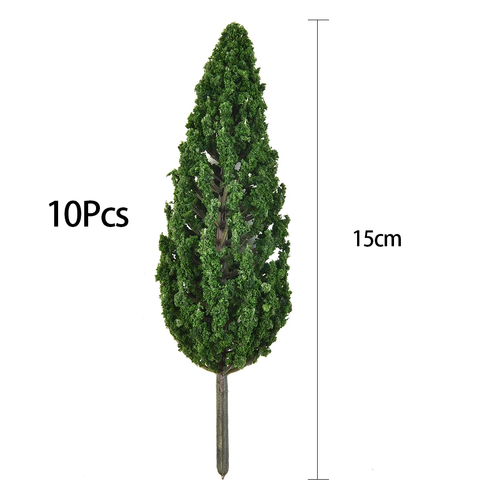 

10pcs 15cm Sand Table Model Tree Pine Deep Green Tree SL-16059 For O G Scale Railway Layout Yard Garden Sand Table Supplies