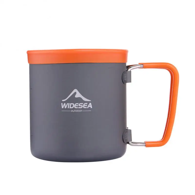 

Widesea Camping Mug Titanium Cup Tourist Tableware Picnic Utensils Travel Folder Dual-use Cooking Cup Outdoor Kitchen Equipment