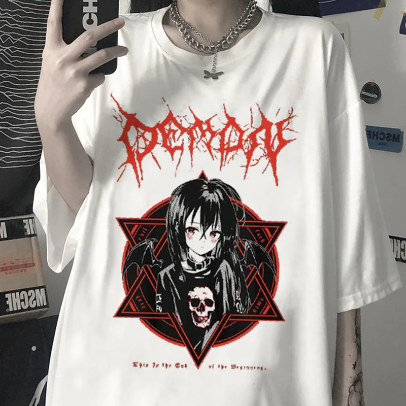 

Women T-shirts Aesthetic Gothic Punk Short Sleeve T Shirt Harajuku Oversized T Shhirt Female Summer Casual woman Clothes tops