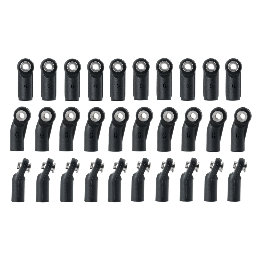 

30PCS Plastic M4 Rod Ends Link Balls Head Linkage Joint for 1/10 RC Crawler Car Axial SCX10 II 90046 Parts Accessories