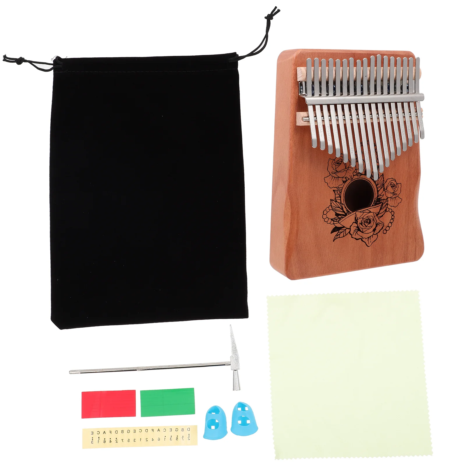 

1 Set Practical Mahogany Kalimba Thumb Piano Beginner Thumb Musical Instrument