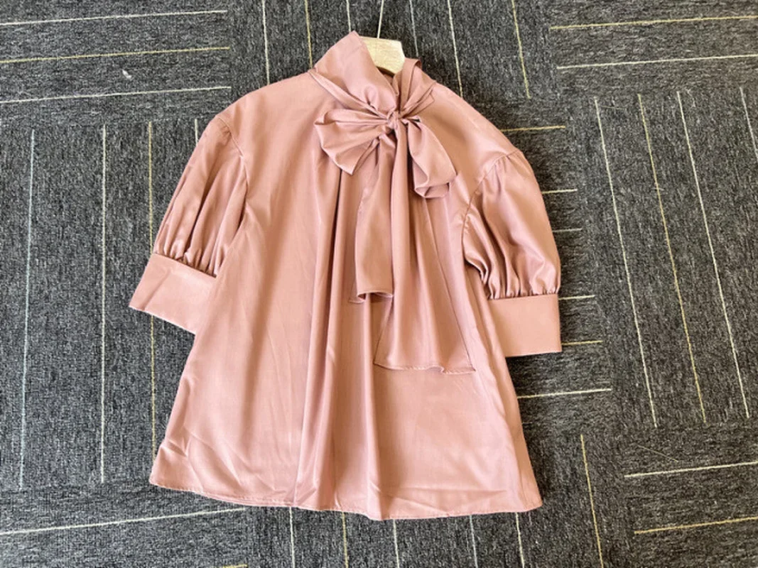 Kuzuwata 2024 новинка лета Blusas рубашки с короткими рукавами и бантом на шнуровке со