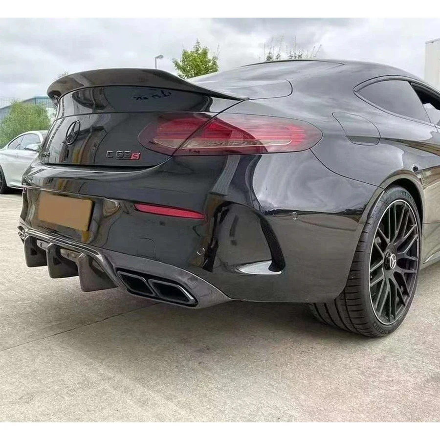 Для Mercedes Benz C Class W205 C43 C63 2-дверный задний бампер из углеродного волокна диффузор