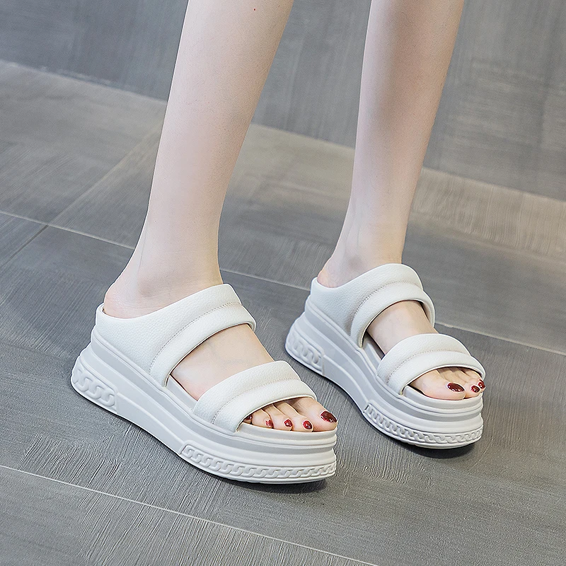 AIYUQI Slippers Women Summer Wear 2023 New Fashion Women Slippers Platform 7CM Open Toes Sandals Women