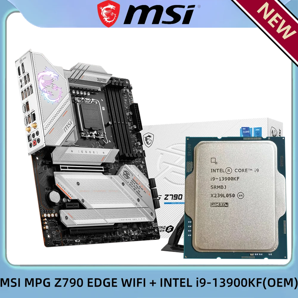 

Intel i9 13900KF OEM CPU + MSI MPG Z790 EDGE WIFI DDR5 LGA 1700 ATX Computer Hardware & Software PC Gaming Motherboard