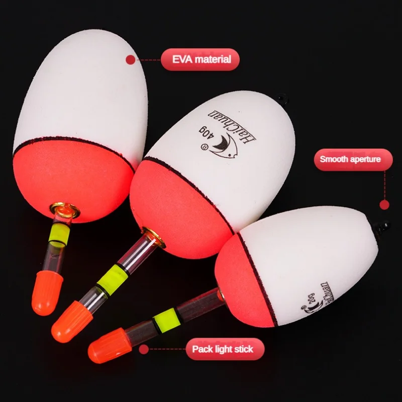

EVA Luminous Fishing Night Float Light Stick Foam Plastic Bobber Sea Rock Fishing Floats 10/20/30/40/50g