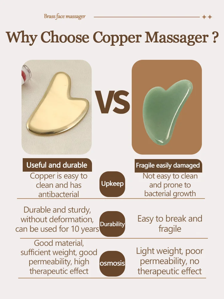 Бесплатный Пользовательский логотип гуаша инструмент для лица медный Массажа