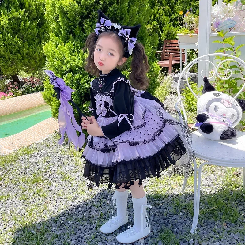 Платье на Рождество и Хэллоуин Sanrio Kuromi детское рождественское многослойное