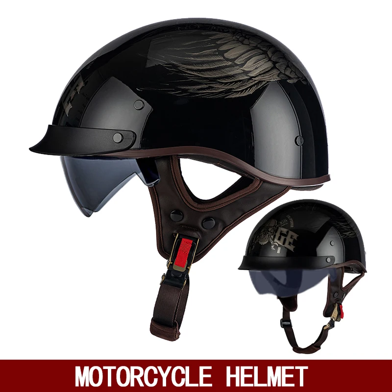 Шлем мотоциклетный полушлем для мужчин и женщин универсальный всесезонный в