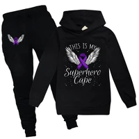 kids hodgkins lymphoma awareness this is my superhero cape gift hoodie boysgirls clothing set hooded sportswear suit for teen