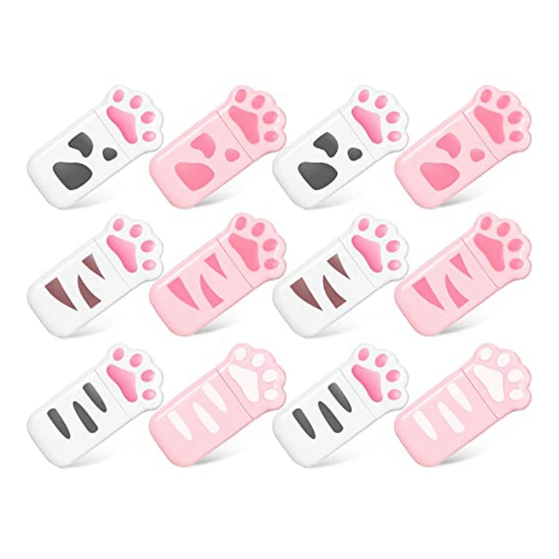 

12 Pieces Milk Cat Paw Corrective Tape Decorative Cute Corrective Tape Cat School Supplies Children's Student Writing