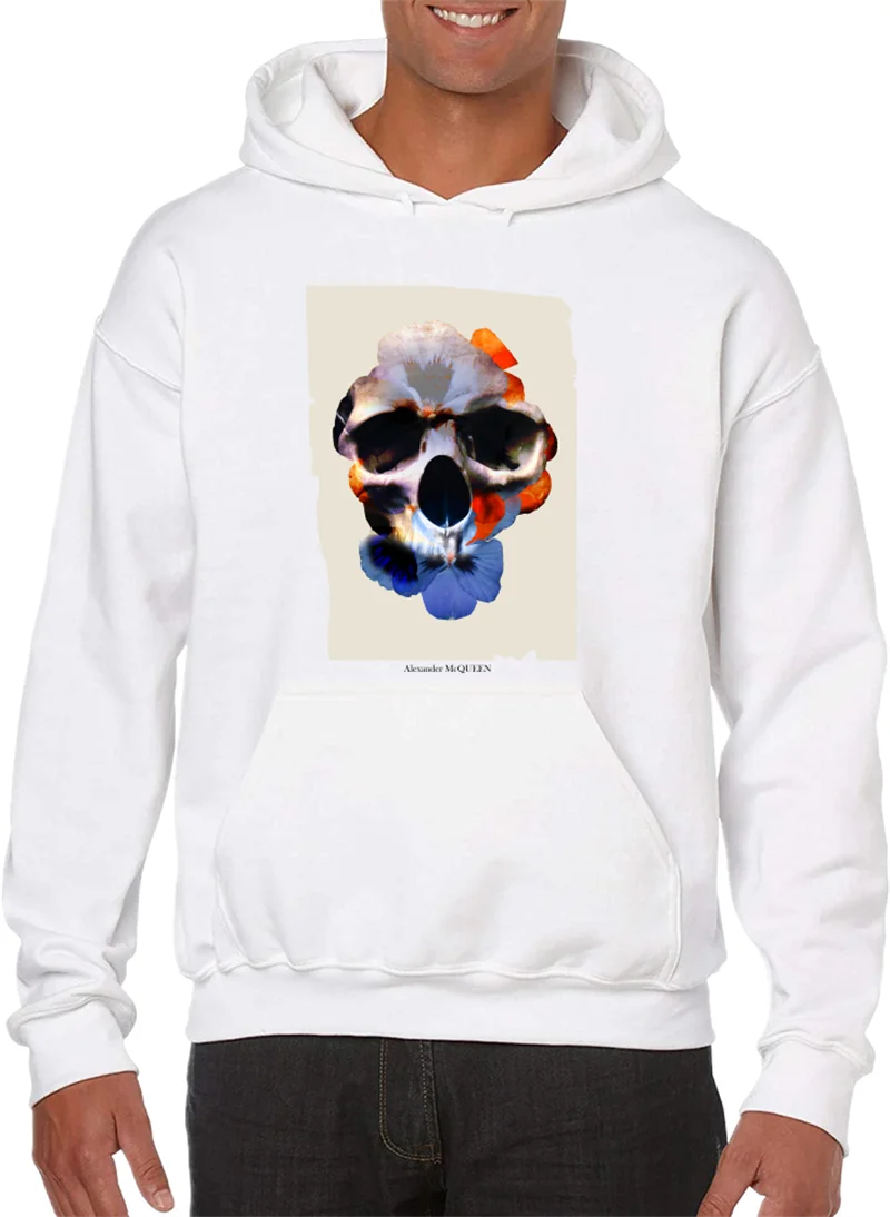 

MCQueen Skull Print Sweatshirts Print Cotton Men's And Women's Unisex Long Sleeved Hoodie Sweatshirts