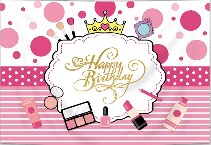 

Makeup Birthday Party Valentine's Day Party Photography Background Despicable Girl Makeup Spa Cosmetics Girl Banner Pink Makeup