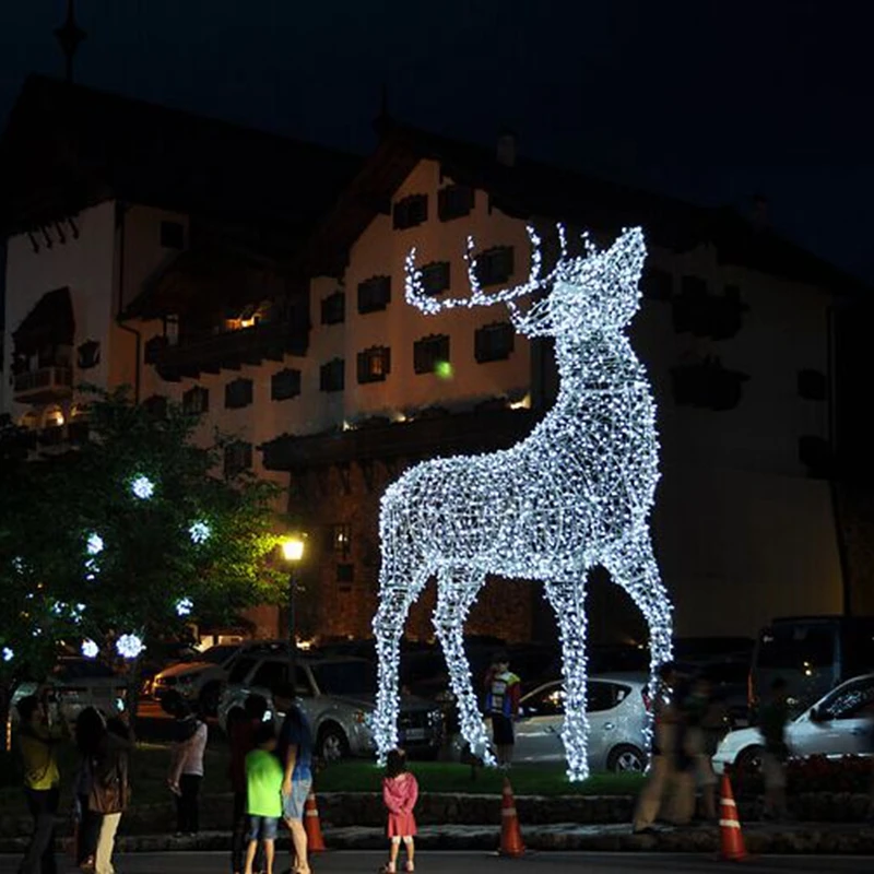 на заказ.Новогодние уличные украшения индивидуальная железная рама 3D животные