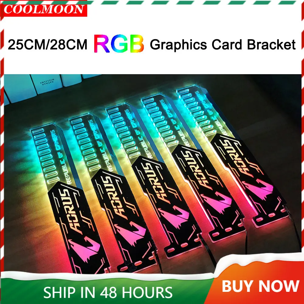 

Coolmoon 5 В, 4 контакта, цвет RGB, фотографический процессор, поддержка Φ 25 см/28 см, кронштейн графической карты для компьютера, шасси, аксессуары д...