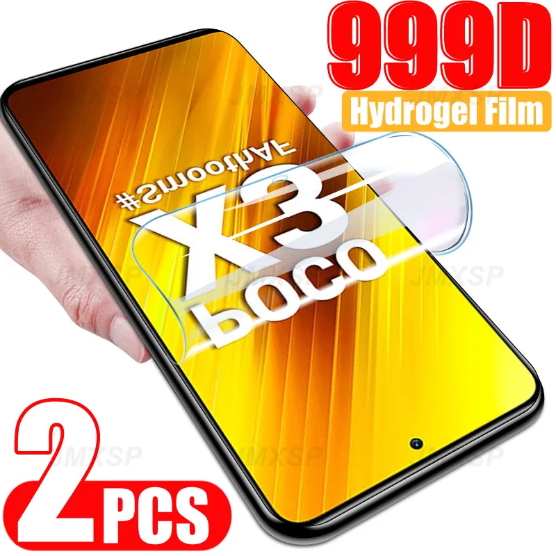 Гидрогелевая пленка с полным покрытием для Xiaomi Poco X3 M3 M2 F2 M4 Pro защиты экрана X4 NFC F3 GT