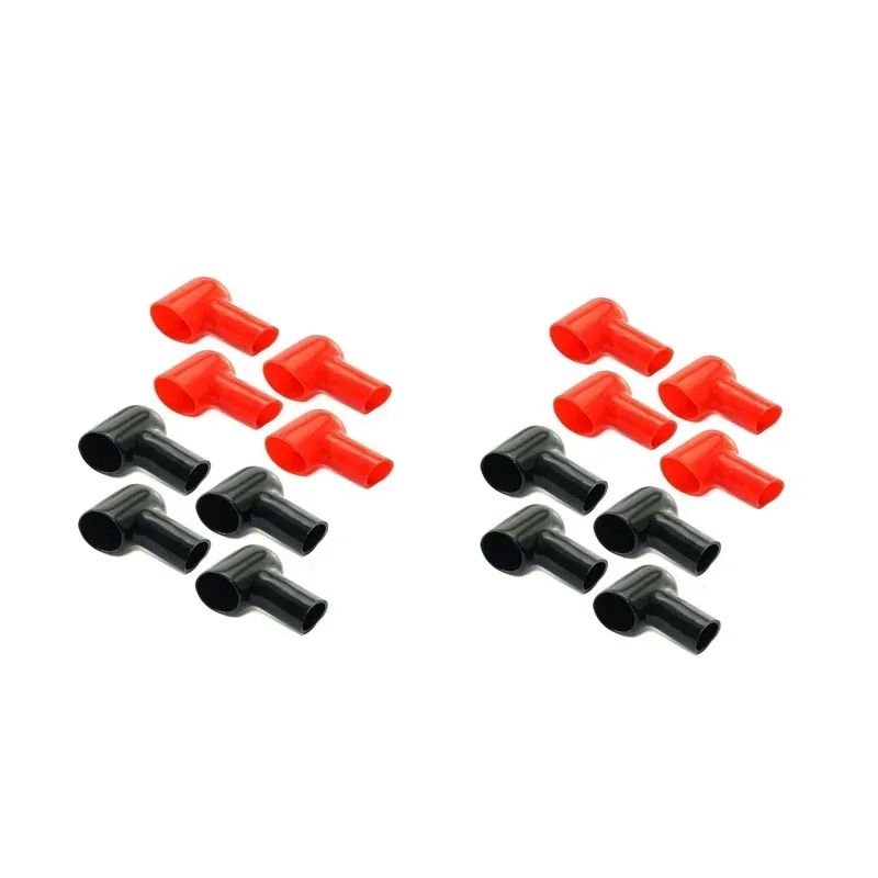 

8 шт. изоляционная крышка автомобильного аккумулятора, красный, черный, клеммная колодка, круглая резина, 20x12 мм, защитная крышка для кабеля из ПВХ, колпачки для авто