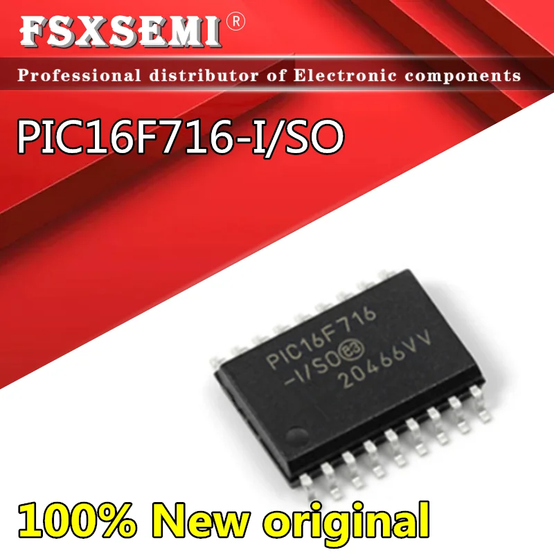 

10pcs New PIC16F716-I/SO PIC16F716 SOP18 Flash memory microcontroller