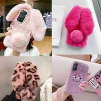 redmi note 11 pro 5g plush phone case redmi 9t case rabbit fluffy fur cover for xiaomi redmi note 11s poco f4 x4 gt 5g global