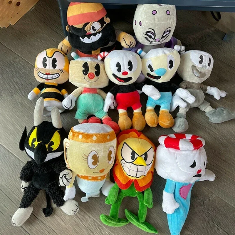 Фото Плюшевые игрушки по мотивам аниме Cuphead: Магман, Король Кубиков, Кэгни Карнантон. Мягкие куклы-подушки. Подарки на день рождения и Рождество. №3