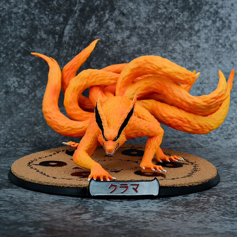 

15cm Naruto Anime Action Figure GK Kurama Nine Tail Beast Demon Fox Series Lama Scene Statue Model Christmas Gift for Boys