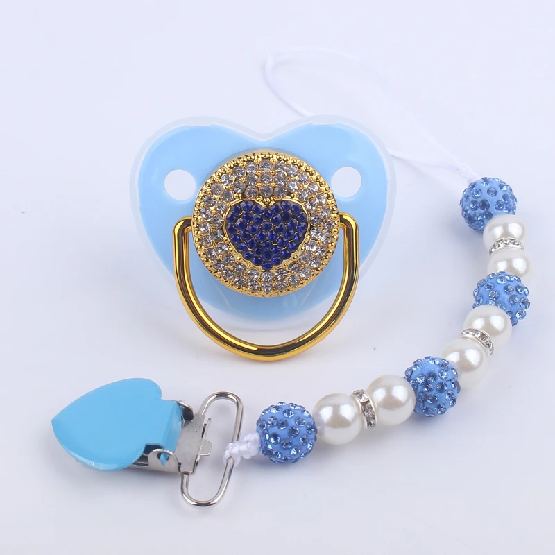 

2Pcs Silicone Nipples Clips and Pacifiers Nursing Teething Soother Pacifier Chain Dummy Holder Chew Toy Newborn Baby