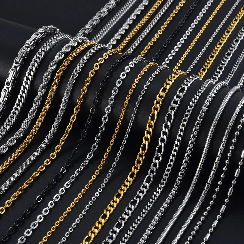 Ожерелья-цепочки Anniyo из нержавеющей стали для женщин и мужчин цепочка-змейка