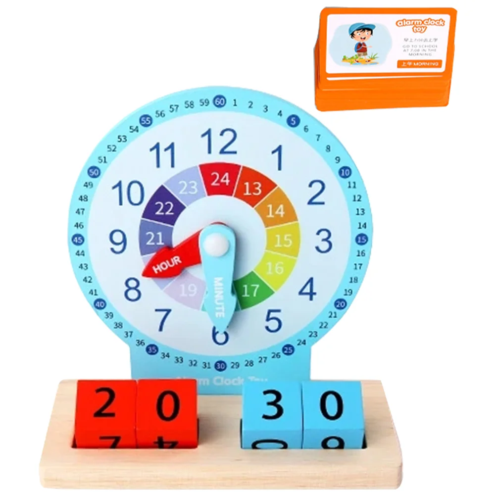 

Clock Kid Toy Small Toddlers Time Learning Clocks Kids Ages 5-7 Model Digital Wooden Educational Cartoon Simulated