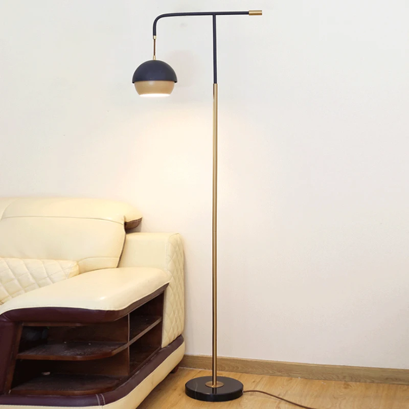 

Scandinavian floor lamp living room light luxury simple vertical marble bedroom study bedside reading eye protection floor lamp