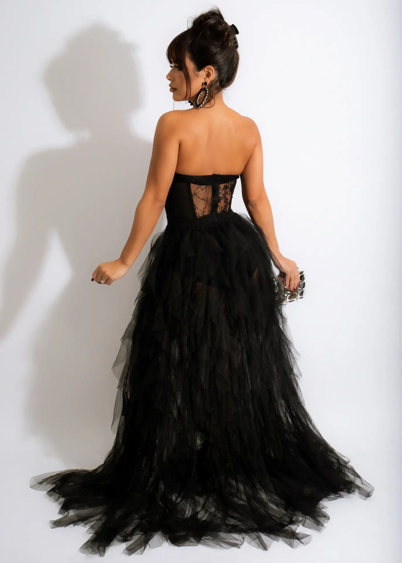 PLEINDI Luxury Evening Dresses Boat Neck Sleeveless A-shaped Floor-Length Lace 2022 New of Ruched Exquisite Prom Dress Women