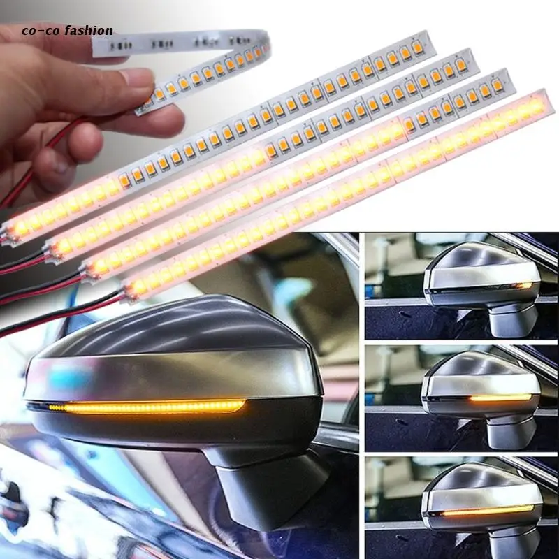 

517B LED Strip Car Rear View Mirror Turn Signal Lights Lamp DRL Day Running Indicator