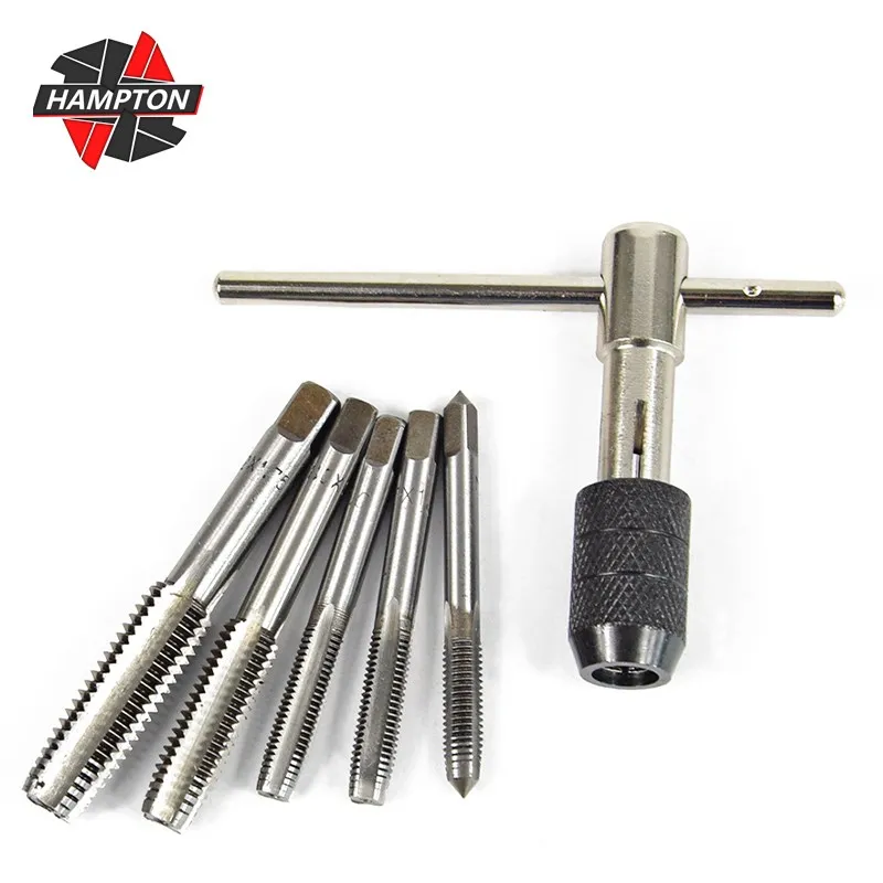

Tap Wrench Set Hand Tapping Tool Holder Twist Drill Bit Screw Tap Drill Metalworking Threading Tool 6/8/9pcs
