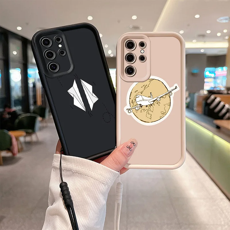 Чехол премиум класса для телефона с рисунком летательного аппарата веревки глаз