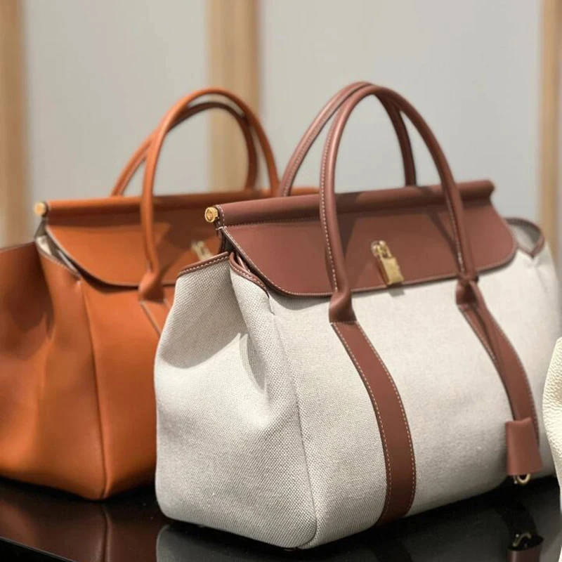 Ретро-портфель дизайнерская строчка кожаная сумка на плечо контрастного цвета