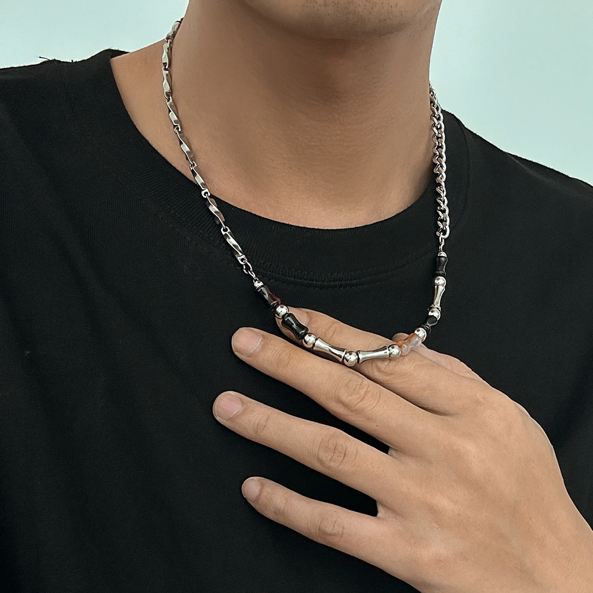 Классическое Креативное Мужское Регулируемое Ожерелье Из Нержавеющей Стали С