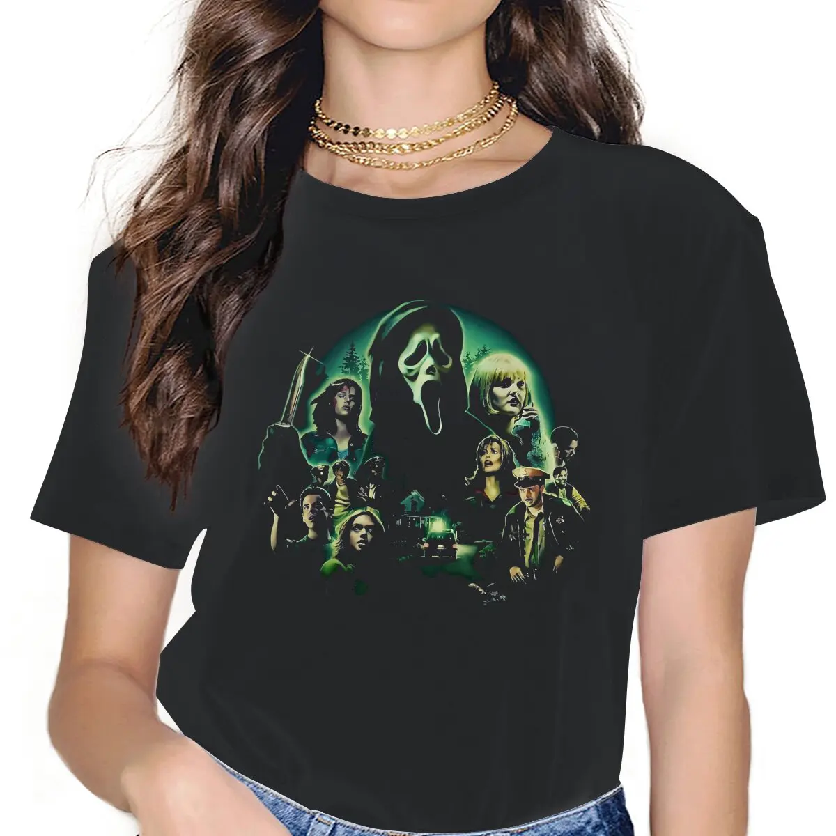 

Stab Trending Classic Sweet Girls Women T-Shirt Scream Gale Weathers Film 5XL Blusas Harajuku Casual Short Sleeve Vintage Tops