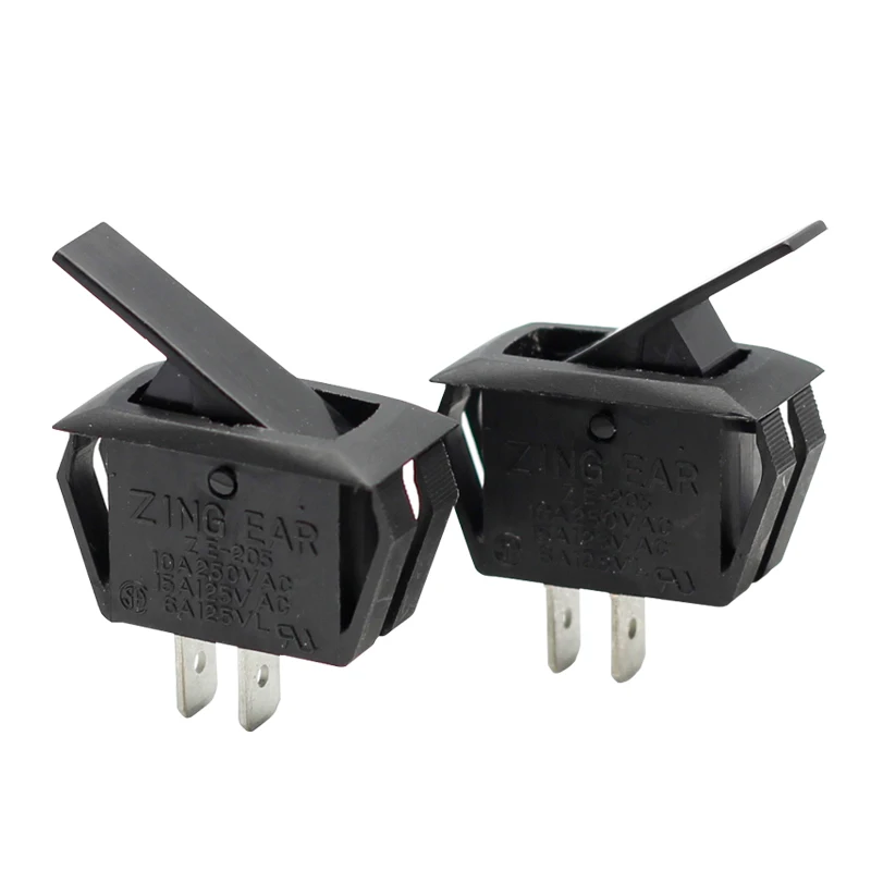 

10A 250V Push Button Switch 2 Pin 2 Position 10A 15A Black Normally ON-OFF Power Switch