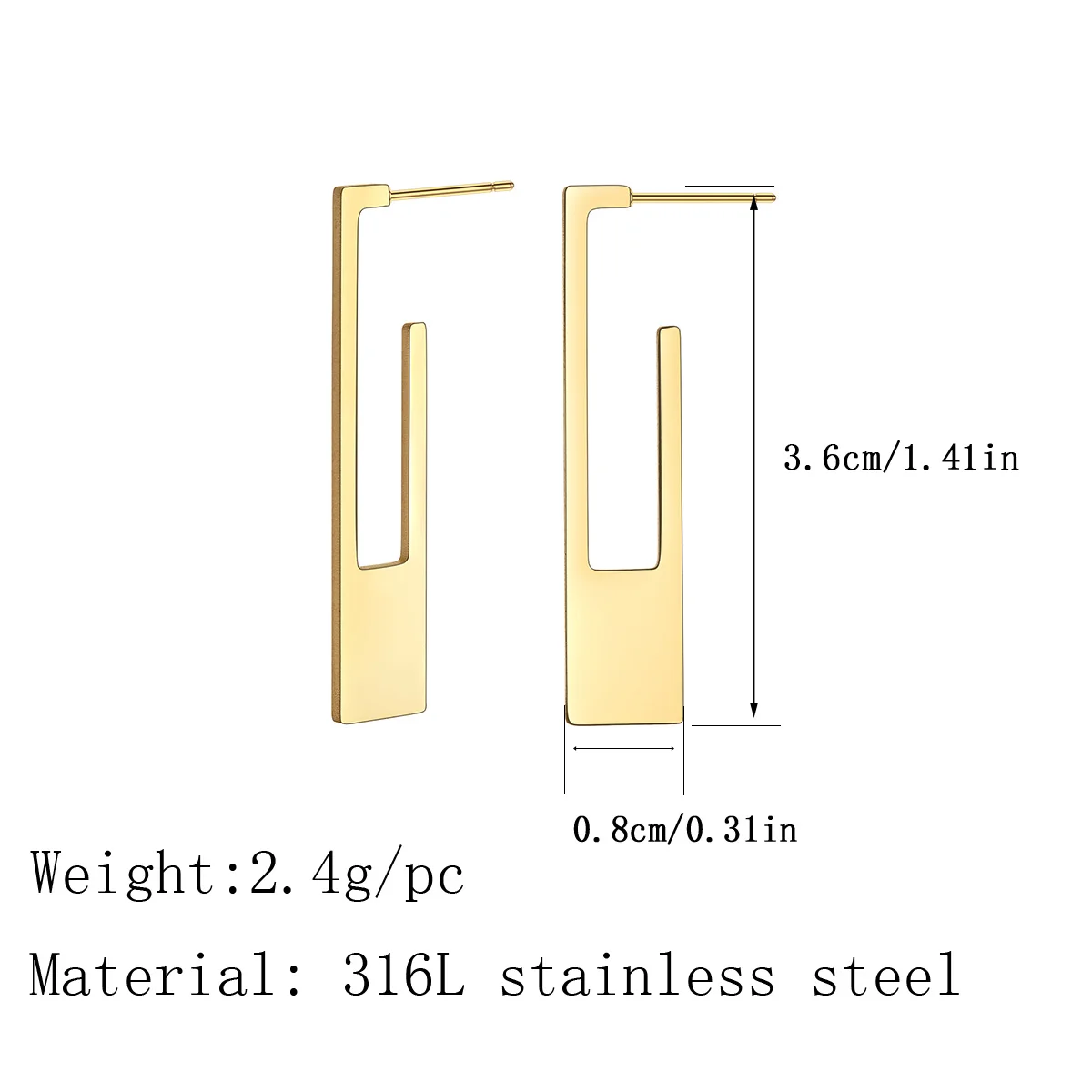 Серьги-гвоздики из нержавеющей стали для женщин и девушек