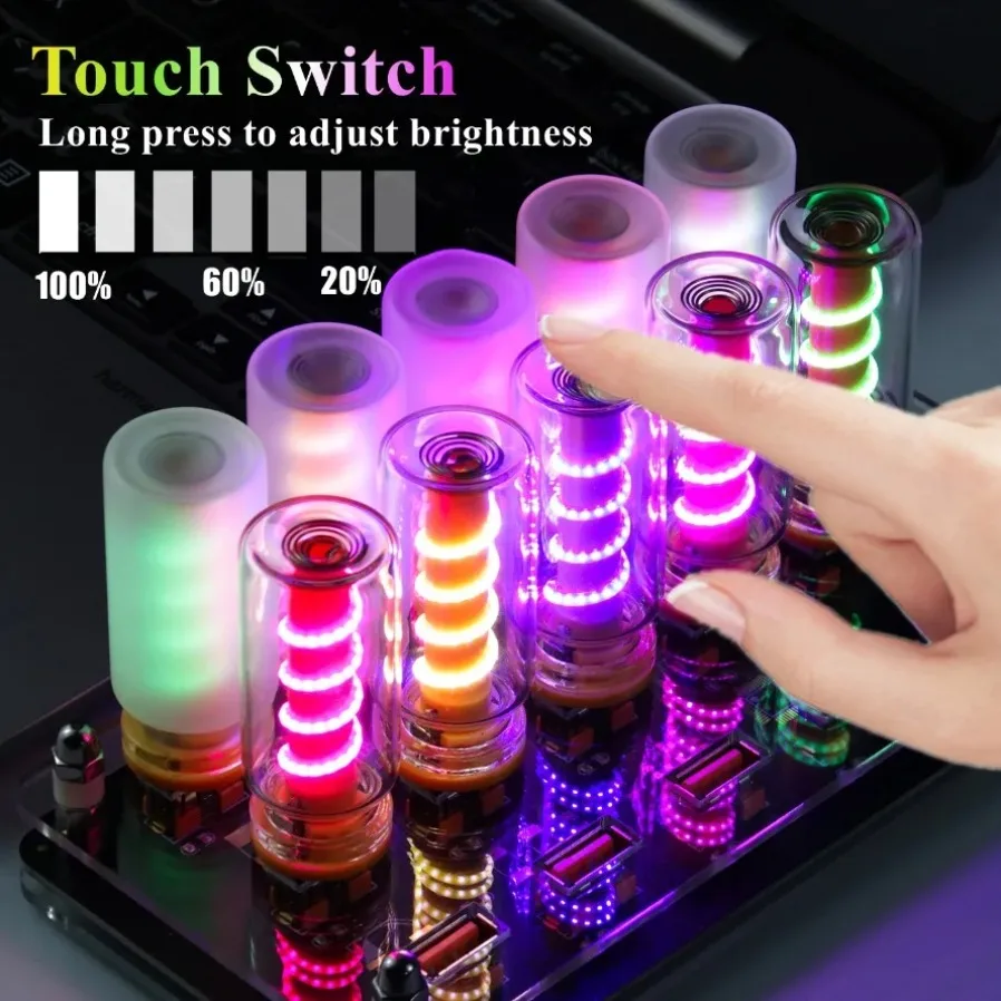 Фото USB LED-лампа с матовым прозрачным стеклом, 5В, ночник, диммируемая, сенсорное управление, для автомобиля, дома, комнаты, ноутбука, ПК, праздничного декора №2