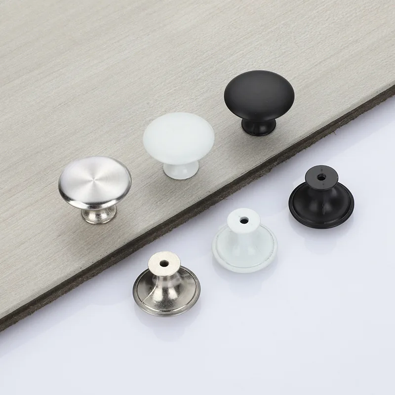 stainless steel simple wardrobe round drawer handle European-style mushroom-shaped porcelain white and black single hole | Обустройство