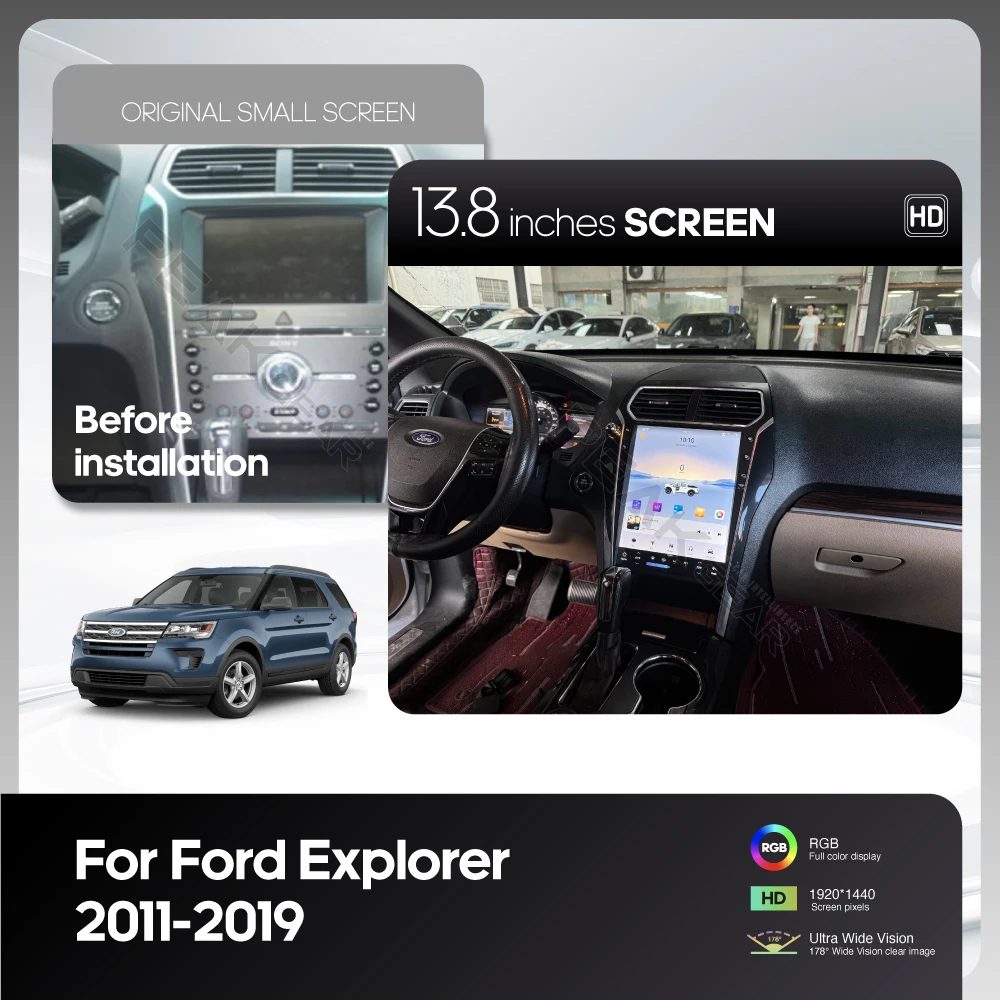 Фото Для Ford Explorer 2011-2019 Android 15 12 + 256G CarPlay 13,8 