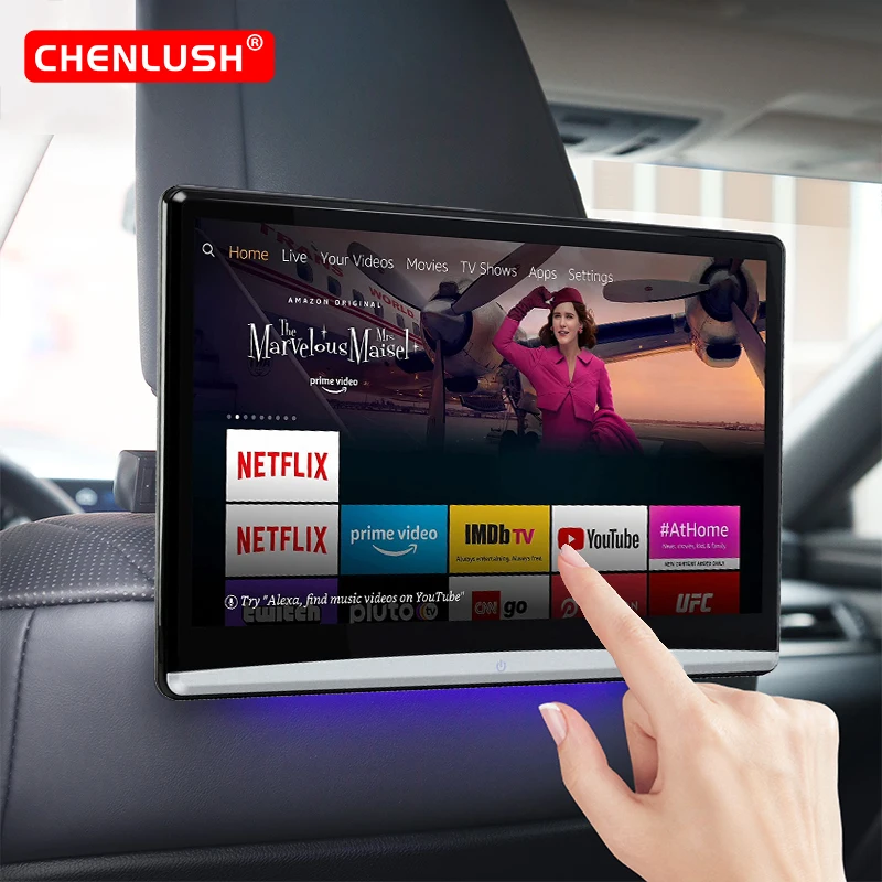 

13.3" Upgrade Android 10 Car Headrest Video Players 2.4G/5G Dual Channel WiFi Rear Seat TV Monitors Can Sync Screens 4K Tablets