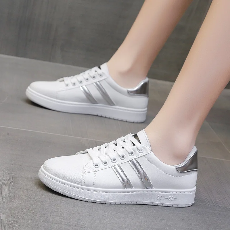

2022 Women Casual Shoes Female Casual Women Sneakers Flats Girl Breathble Vulcanized Shoes Lace Up White Shoes Zapatos De Mujer