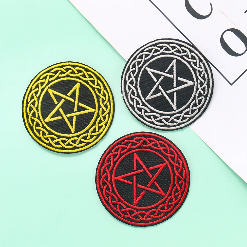 Ретро-нашивка с вышивкой в виде пентаграммы повязка на руку Западный мир сатана