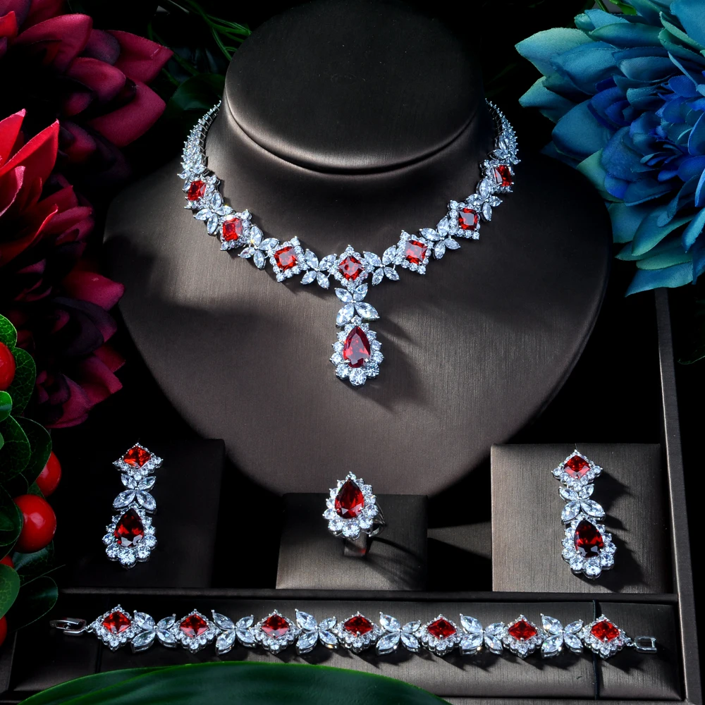 Fashion Hotsale African 4pcs Bridal Jewelry Sets New Fashion Dubai Full Jewelry Set For Women Wedding Party Accessories N-314