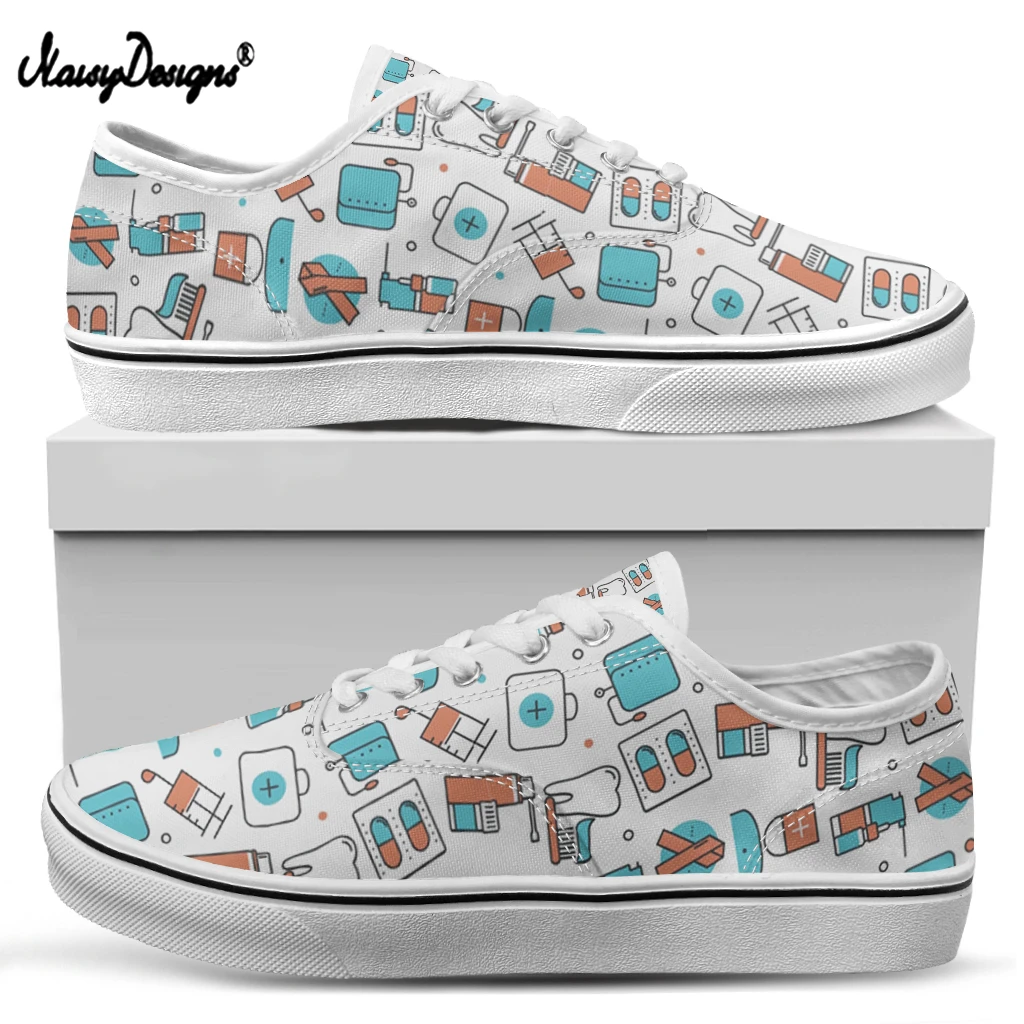 

Noisydesigns Women Nursing Sneakers 2021 Fashion Autumn Breathable Comfort Running Casual Couple Sport Shoes White Plus Size 46