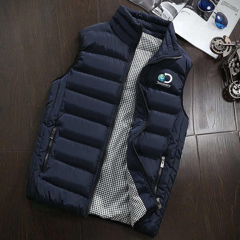 

2023 High-quality Man Autumn and Winter Discovery Korean style Winter Warm Cotton Padded Puffer Vests Sleeveless Parkas Jacket