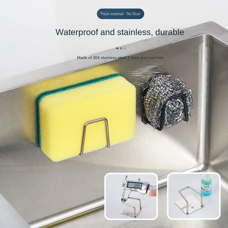 

Kitchen Sponges Holder Self Adhesive Sink Sponges Drain Drying Rack 304 Stainless Steel Storage Holder Kitchen Sink Accessories